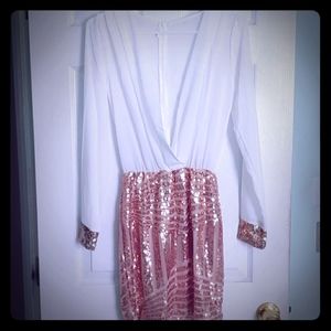 Gold sequence mini dress